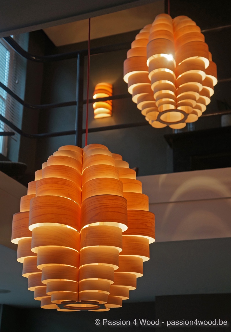 Fair Food - Glow suspension and seven Oak wall applique in oak wood
